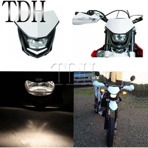 White 12V 35W Universal Front Head Lamp Light Motorcycle Dirt Bike Motocross Headlight For EXC EXCF SX SXF XC NXC MX SMR