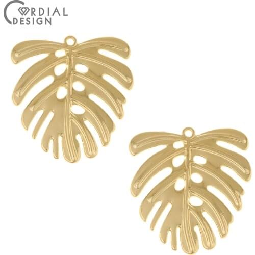 Cordial Design 50Pcs 33*35MM Jewelry Accessories/Leaf Shape/DIY Charms/Earrings Pendant/Hand Made/Jewelry Findings & Components