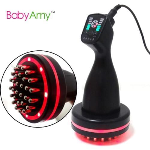 Electronic acupuncture slimming Device,BIO microcurrent Meridian Scrape Therapy,Infrared body Detoxification massage comb