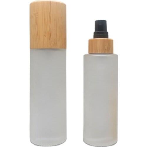 10PCS Refillable bamboo Glass Spray Bottle Perfume Atomize Glass Bottle with Pump Glass Bottle Sprayer Nozzle Glas Botella 100ML