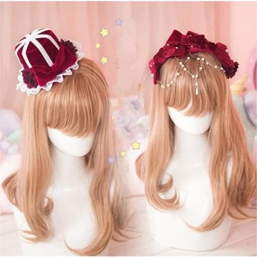 Gothic Red Rose Velet Bow Hat Hairpin Lolita KC Headband HairPin Hair Accessory B1566