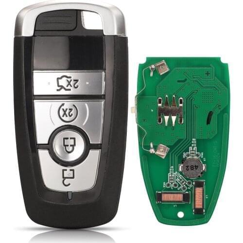 Kutery 5pcs 4 Buttons Smart Remote Car Key Fob 434Mhz ID49 For Ford Fusion Explorer Edge Mustang 2017 2018 FSK M3N-A2C31243300