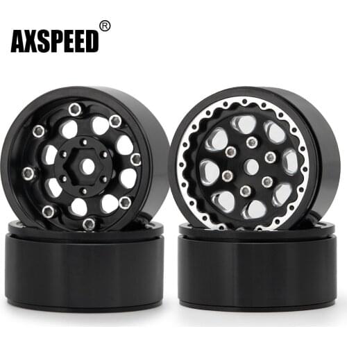 AXSPEED Wheel Rims 1.9'' Beadlock RC Rock Climb Crawler Metal Aluminum Alloy Wheel Hub for SCX10 CC01 RC 1/10 Scale Truck Cars