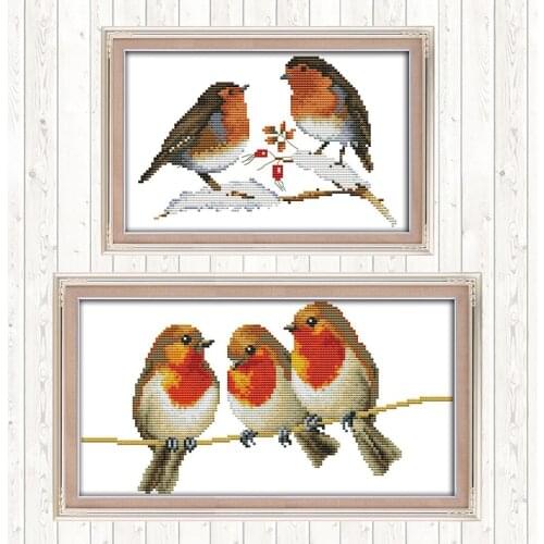 The Little Birds DIY Needlework Crafts Patterns Kits Cross Stitch Kits Cotton Thread Embroidery Needlework Sets Wall Home Decor