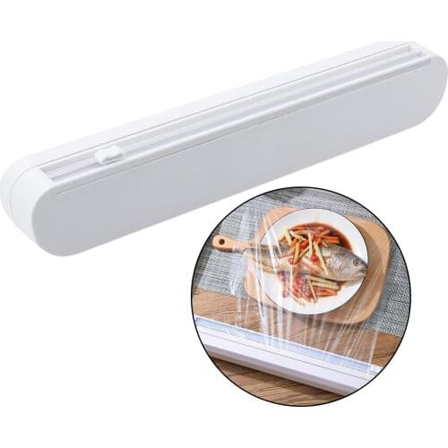Reusable Food Cutter Adhesive Film Cutter Plastic Dispenser with Slide Cutter