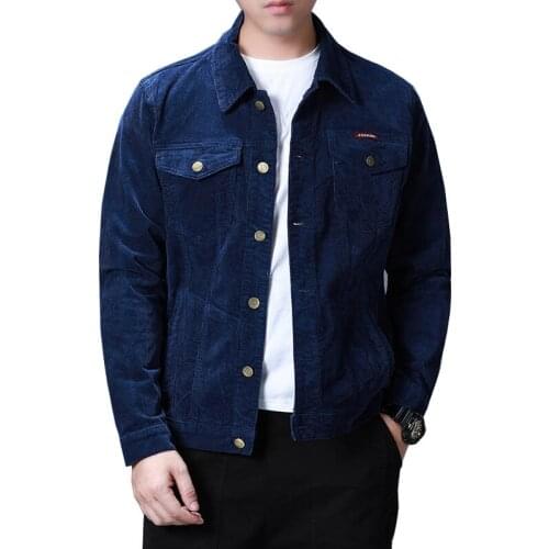 Mcikkny Men Spring Corduroy Jackets And Coats Hip Hop Solid Color Outwear Top For Male Clothing Size S-4XL