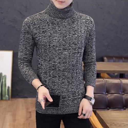 New Black Wine Red Mens Sweaters Coffee Long Sleeve Winter Pullovers Casual Turtleneck Men Sweater Fashion
