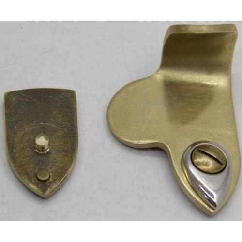 New Saxophone Sax Thumb Rest Hook Alto sax repair parts Brass unpainted+Finger hold pad Saxophone Sax Thumb Rest Hook 1pcs