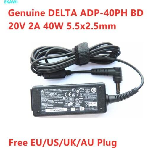 Genuine Delta ADP-40PH BD 20V 2A 40W 5.5x2.5mm ADP-40MH BD AC Adapter For Lenovo IdeaPad S9 S9e S10 Laptop Power Supply Charger