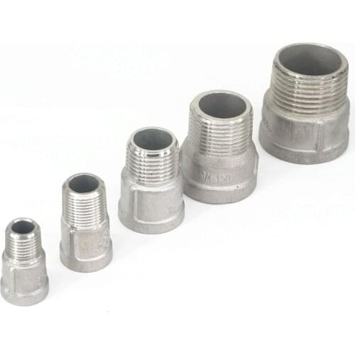 1/4" 3/8" 1/2" 3/4" 1" 1-1/4" 1-1/2" BSP Female To Male 304 Stainless Steel Pipe Fittings Adapters Water Oil Air