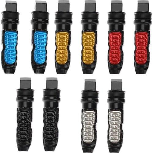 VODOOL 2Pcs Universal Aluminum Motorcycle Rear Passenger Foot Pegs Pedals Footrest Scooter Foot-Peg Motorbike Pedal Modification