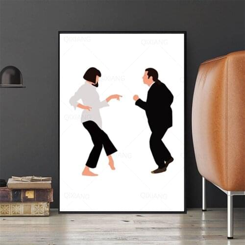 Pulp Fiction Poster Art Print Classic Movie Poster Abstract Minimalist Wall Art Canvas Painting Wall Picture Home Decor