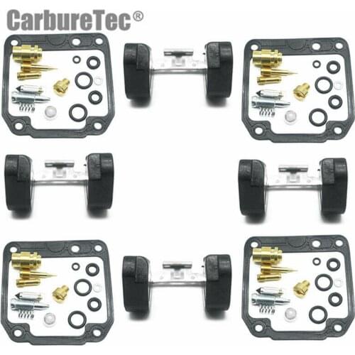 For Yamaha FZ600 1986 1987 1988 Carb Carburetor Repair Kit Chamber Seal Float Valve Seat Main Pilot Jet Air Mixture Screw 4 Sets