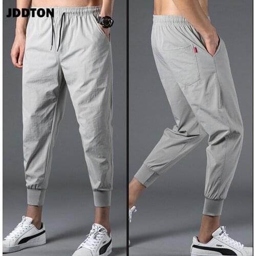 JDDTON Mens Harem Pants Ankle-Length Trousers Loose Casual Hip Hop Sweatpants Fashion Harajuku Male Solid 6XL Streetwear JE633