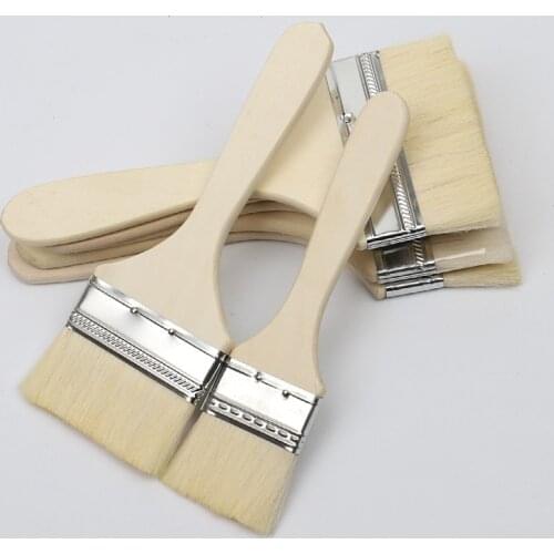 1pc Food grade Heat Resisting Barbecue Brush Oil Cream BBQ wool Brush Camping Baking Bakeware Pastry Cooking Tools Wooden Handle