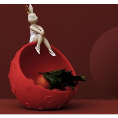 Nordic Resin Astronaut Space Bunny Girl Storage Box Decoration Hotel Club Furnishings Home Livingroom Desktop Ornaments Crafts