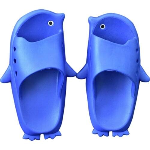 Cartoon Penguin for Boys Girls Slippers 2020 Summer Flip Flops Baby Indoor Beach Swimming Children Shoes Adults Sandals EVA