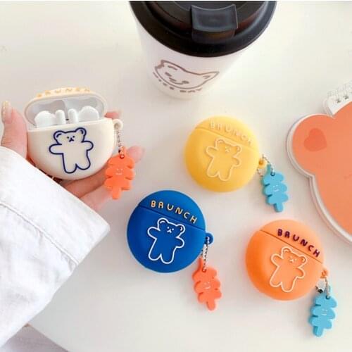 Silicone case for Huawei freebuds 3 case Cute bear earphone accessories protective cover for Huawei freebuds 3 case cover