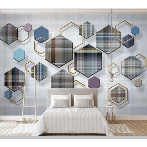 Modern geometric checkered lines 3d wallpaper mural papel de parede,living room tv sofa wall bedroom wall papers home decor