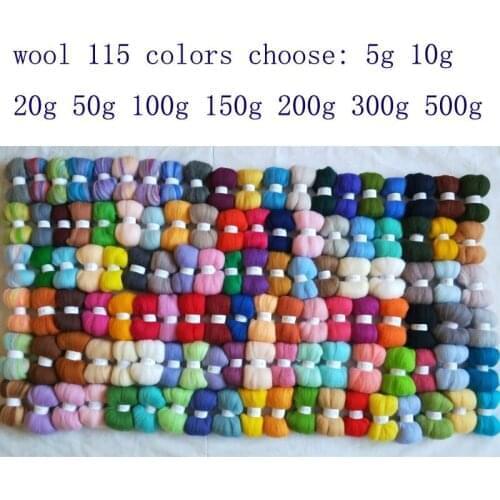 WFPFBEC felt 70s wool for needle felting kit doll merino wool roving sheep wool fiber diy crafa 50g 100g 150g 200g 300g 500g