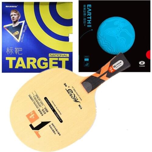 Yinhe t4s T-4s cypress carbon OFF+ with National target Yinhe Earth II Table Tennis Blade for PingPong Racket