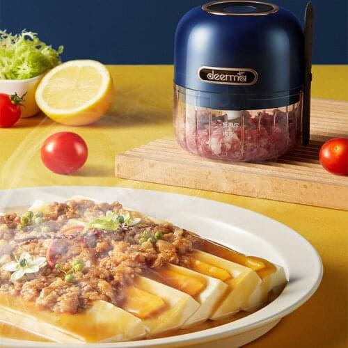 Original Deerma Mini Portable Food Blender Electric Wireless Kitchen Masher Garlic Pepper Vegetable Processor USB Rechargeable
