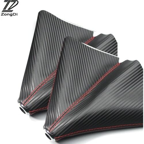 ZD 1X Gear Shifter Dustproof Cover carbon Fiber leather For Ssangyong Peugeot 206 307 308 207 407 Citroen c4 c5 c3 accessories