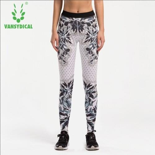 Women Printed Yoga Pants Low Waist Compression Leggings Sports Fitness Running Tights Breathable Workout Training Sportswear