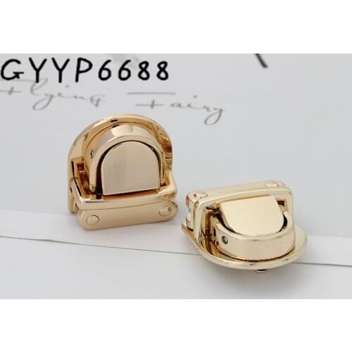 1-5 sets 25X24mm gold and light gold color small metal tongue lock for purse push lock purse hardware