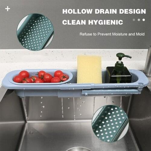 1Pcs Kitchen Accessories Utensils Organizer Adjustable Snap Sink Soap Sponge Holder Kitchen Hanging Drain Basket Kitchen Gadgets