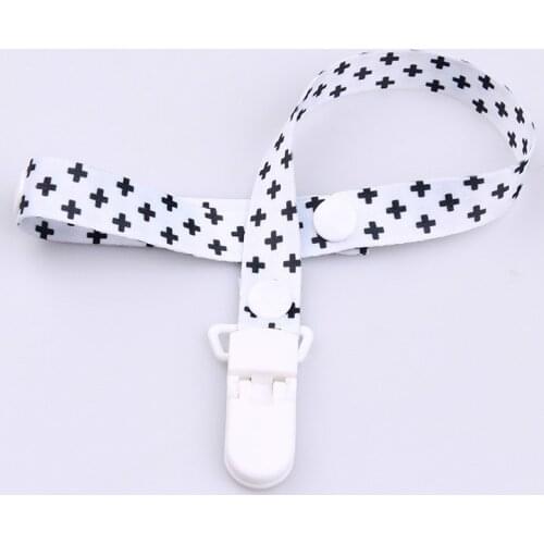 1Pcs Black Baby Pacifier Clip Chain Soothers Ribbon Funny Soother Dummy Holder Leash Strap Nipple Holder Infant Feeding