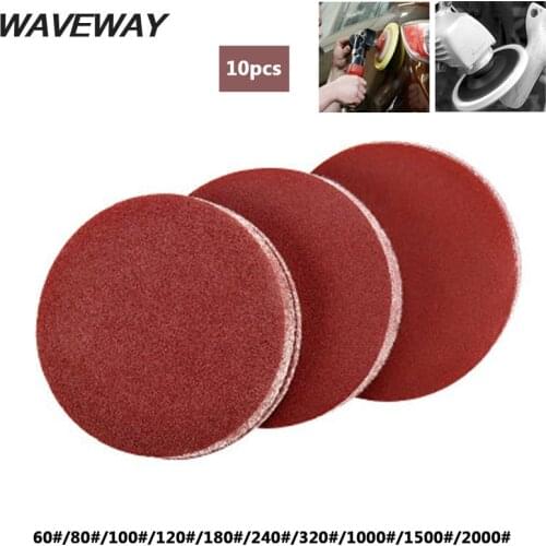 WAVEWAY 10PCS Sanding Disc 40-800 Grit 7 inch 180mm Sandpaper For Dremel Sander Machine Self Stick Abrasive Tools Accessories
