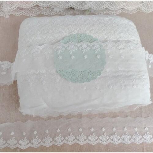 2 Yards/lot Quality Japan Blue Yellow Wedding Dress Mesh Lace Applique Fabric Guipure Beautiful Lace Trim Accessories 16mm Width