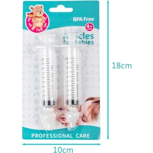 2 Pcs Baby Nose Clean Needle Tube Infant Baby Care Nasal Aspirator Cleaner 10ML Baby Rhinitis Nasal Washer