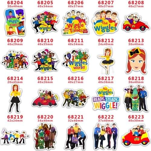 30 Pcs the wiggles Planar Resin hair bow making supplies acrylic blank Hair Bow Decoration craft pr 68204