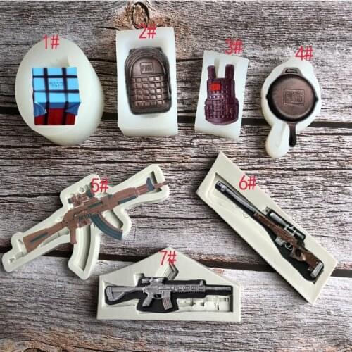 3D DIY baking chocolate cake mold machine gun shaped silicone fondant mold for cake decoration-set