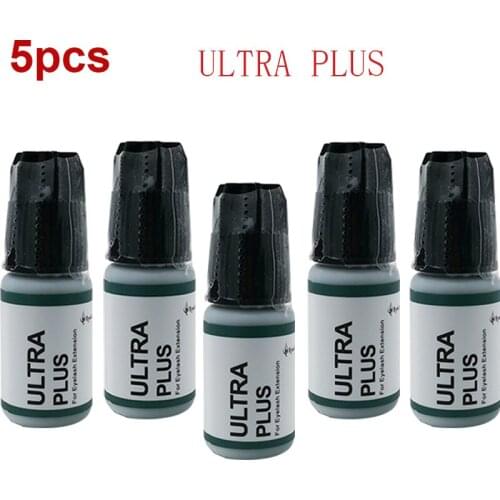 5Pcs Ultra Plus Adhesive Made In Korea Strong Eyelash Extension Glue For Fast Drying Long Lasting Hold 6 Weeks Maximum Bonding