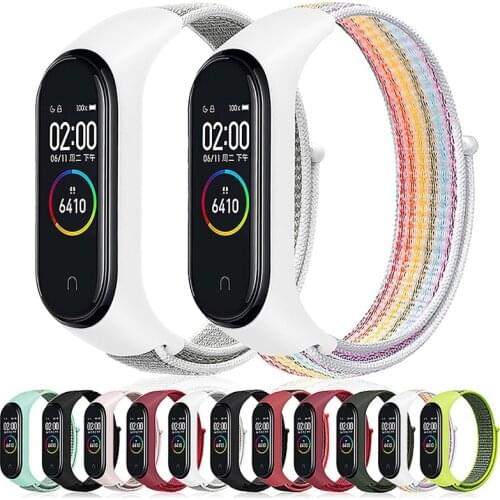 50 Pieces/lot Nylon Strap for Xiaomi Mi Band 5 or 4 or 3 or 6 Strap Smart Bracelet Soft Sport Strap Smart Accessories Silicone
