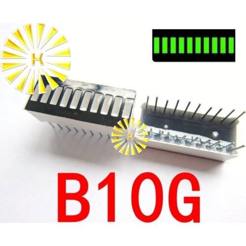 50PCSx 10 Segment Green Red Blue Yellow Jade Green White Digital Tube LED Bar 10*25mm Display Module B10G B10R B10BB Light Beads