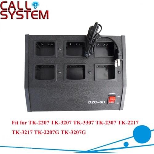 6 Way 6-Unit Rapid Charger Station for Handheld Radio TK-2207 TK-3207 TK-3307 TK-2307 TK-2217 TK-3217 TK-2207G TK-3207G