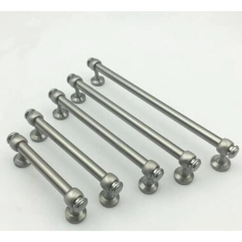 96 128 160 192 224mm modern simple stain nickel wardrobe cupboard door handles brushed stainless kitchen cabinet drawer pulls