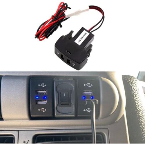 Car Dual USB Charger 5V 2.1A Car USB Power Socket Car Accessories for Iveco Truck Stralis Hi-Way Eurocargo
