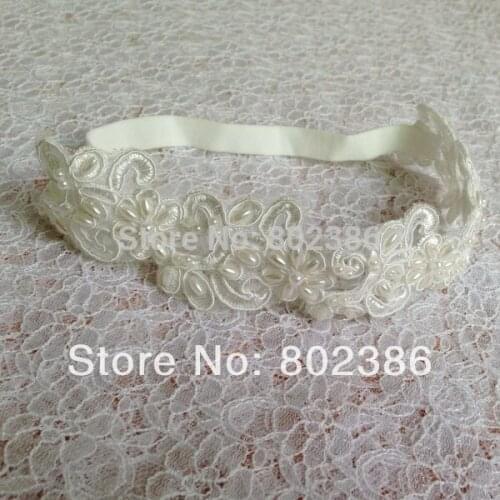 Free Shipping Lace NewBaby Headband Pearl Kids Hair Accessories