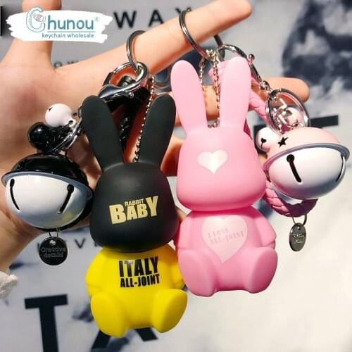 Cartoon Rabbit Keychain Fashion Cute Fun Anime Keychain Trend Charm Keychain Girl Couple Bag Mobile Phone Gift Pendant Keychain