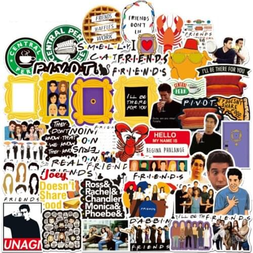 10/30/50PCS Friends Trolley Case Cute Waterproof Refrigerator Guitar Car Skateboard Graffiti Sticker Toy Wholesale