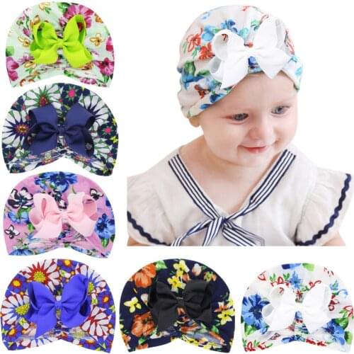 Baby Hats Accessories Cute Newborn Infant Girl Boys Toddler Comfy Bowknot Cap Beanie Flower Hat Colorful Caps Kids MZ031