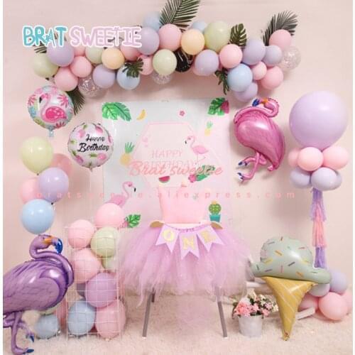 Jungle Party Tropical Hawaii Aloha Cactus Flamingo Balloons Paper Tassels Garland Happy Birthday Decoration Kids Party Favors