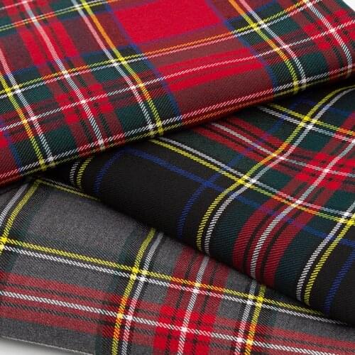 148cm x 50cm polyester twill check elastic cloth yarn dyed Scottish plaid soft stretch fabric for bags garment longuette dress