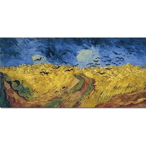 Vincent Van Gogh Paintings Wheat Field With Crows Handmade Canvas Art Modern Landscape Oil Reproduction Artwork Wall Decor