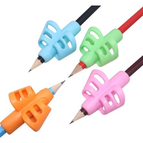 40 Pcs Pen grip Handle Double Finger Silicone Pen Holder Student Writing Pen Correction Device Children Stationery Gifts